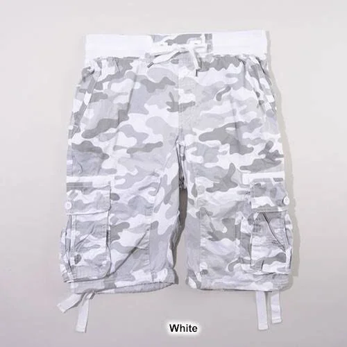 Southpole Mens Jogger Shorts with Cargo Pockets - Grey/Black, M