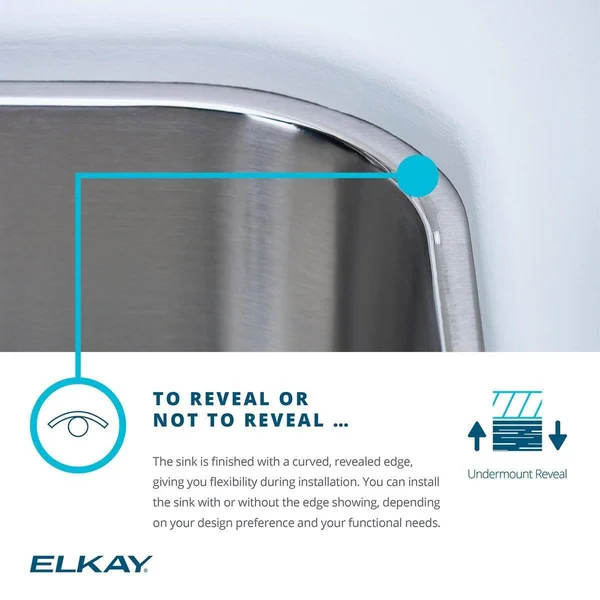 Elkay ELUH3120R Stainless Steel Double Bowl Undermount Kitchen Sink