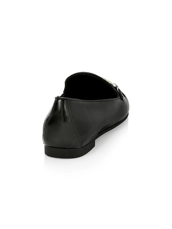 Salvatore Ferragamo Trifoglio Patent Leather Loafers Black