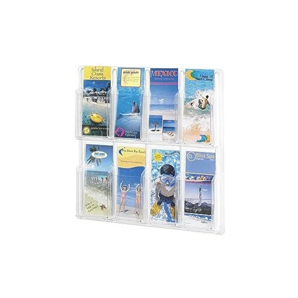 Safco Products 5608CL Reveal Literature Display 8 Pamphlet Clear