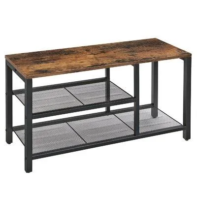 17 Stories Shoe Bench, Shoe Rack with SEAT, Dense Mesh Shelves and Tall Compartment for Boots, Hallway, Stable Steel Frame, Indu