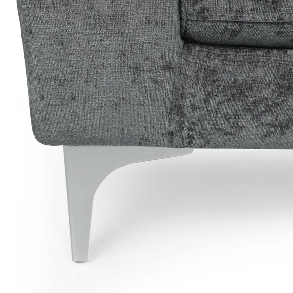 Makenleigh Contemporary Fabric Chaise Lounge Gray/Silver