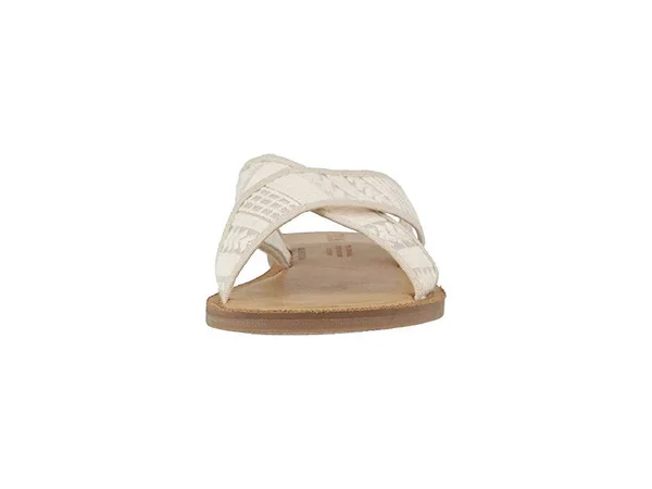 Toms Women's Viv Sandals Natural Arrow Embroidered Mesh 7