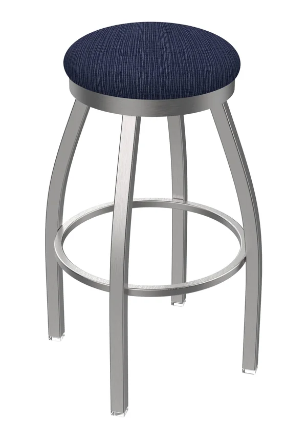 Holland Bar Stool 80230SSAxsDnm 802 30x22 Misha Stainless Swivel Stool with Axis Denim Seat