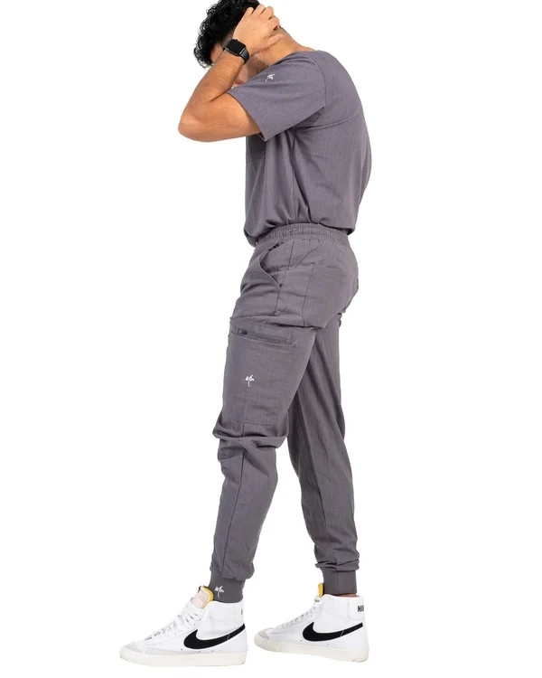 Men's Bambi Gray Jogger Scrub Pants Xs
