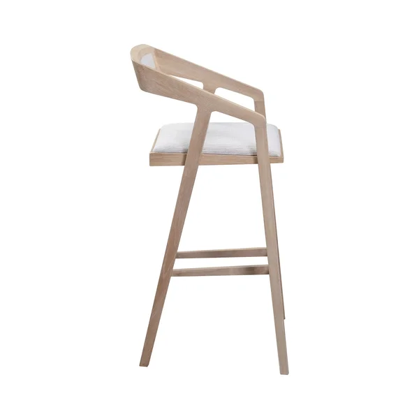 Moe's Home Collection Padma Oak Bar Stool Light Grey