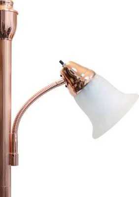 Elegant Designs 2 Light Mother Daughter Floor Lamp with White Marble Glass - Rose Gold