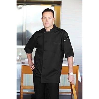 Chef Works VSSSBBKXL Valais V-Series Chef Coat Black XL