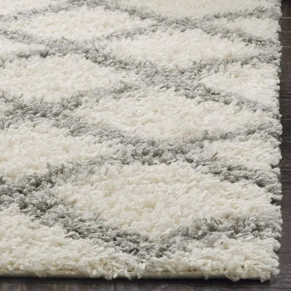 Safavieh Dallas Shag SGDS258F Ivory - Grey Rug 6& x 6& Round