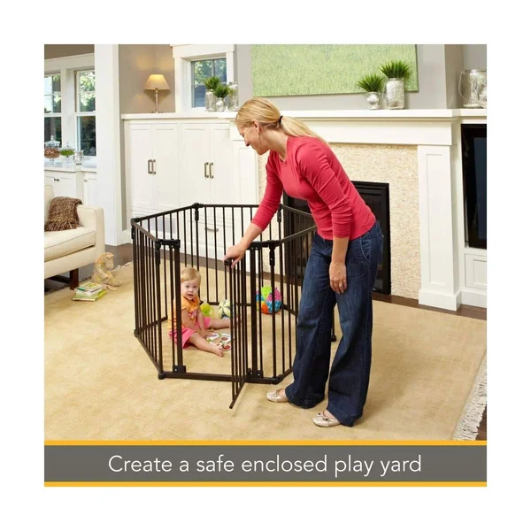 North States 3-in-1 Arched Decor Extra Wide Gate - Matte Bronze, 144x22