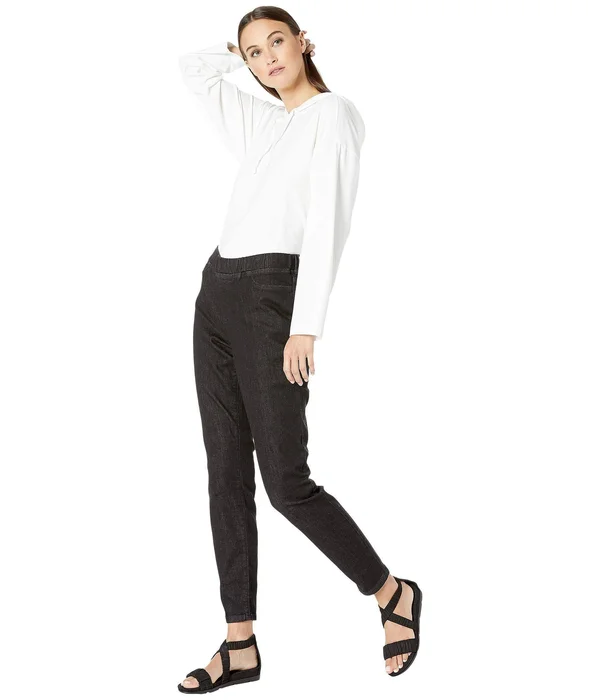 Eileen-Fisher Organic Cotton Soft Stretch Denim Jegging in Vintage Black Vintage Black, Xs