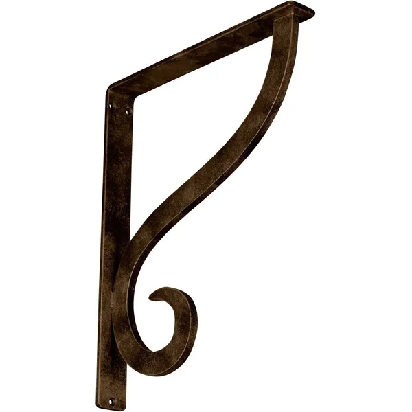 Ashford Wrought Iron Bracket Antiqued Brass 1 1/2x22W x 12x22D x 15x22H - (Single Center brace)