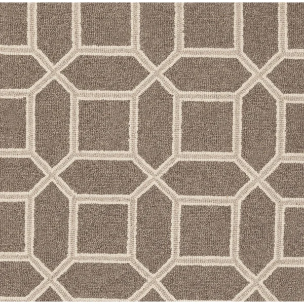 Hand-Hooked Lucile Geometric Wool Area Rug (9& x 13&) Olive