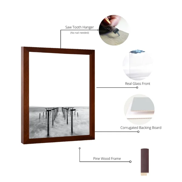 38x25 Picture Frames Brown Wood 38x25 Frame 38 x 25 Wooden Frames White