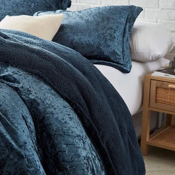 Byourbed Velvet Crush - Coma Inducer Oversized Comforter - Champagne Navy - Queen, 94" x 98"