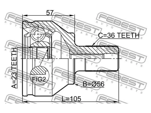 Febest 2110-FOCII Outer CV Joint