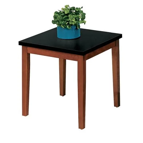 New Castle End Table Black Top/Walnut Frame, Brown