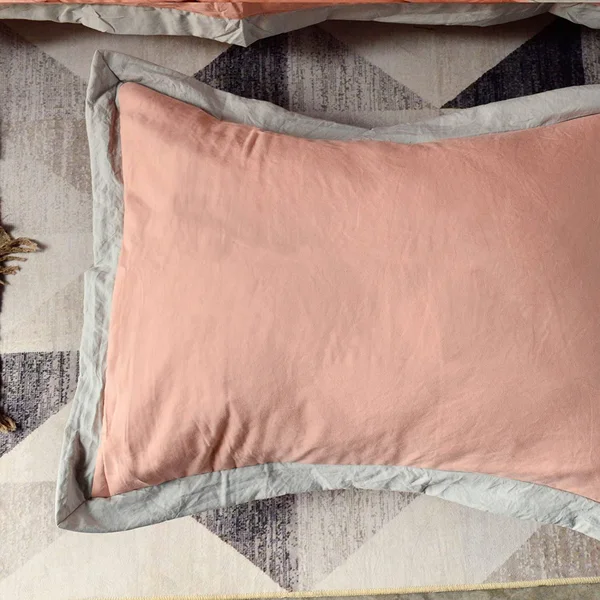 Kasentex Plush Fall Season Reversible Cozy Quilted Comforter Set with Ruffled Trim Edge and Matching Shams Twin - Peach Rose