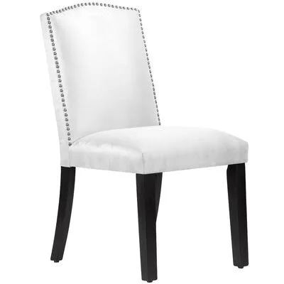Nadia Upholstered Parsons Chair Wayfair Custom Upholstery Upholstery Color: Premier White - Leg Color: Black Wood