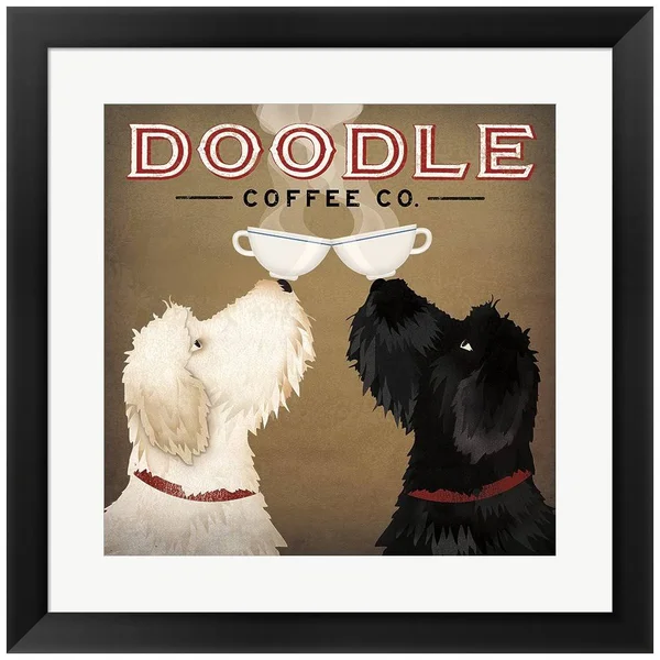 Metaverse R959234-0140000-AMAEAGOEDM 19.5 x 19.5 in. Doodle Coffee Double IV Framed Wall Art by Ryan Fowler