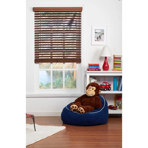 Copper Grove Yerevan 72-Inch Dark Oak Cordless Faux Wood Blind - 54 x 72