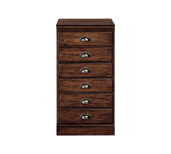 Printer's 3-Drawer File Cabinet w/Single Top, Tuscan Chestnut - Media Centers - Home Entertainment