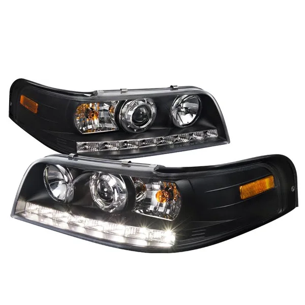 Spec-D Tuning 1998-2011 Ford Crown Victoria Black LED Projector Headlights