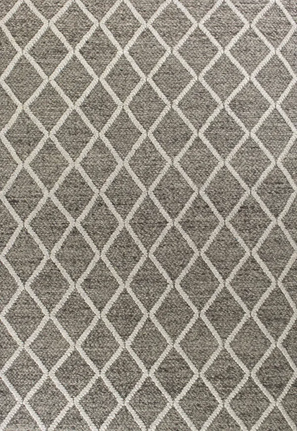5' x 7' Wool Dark Grey Area Rug