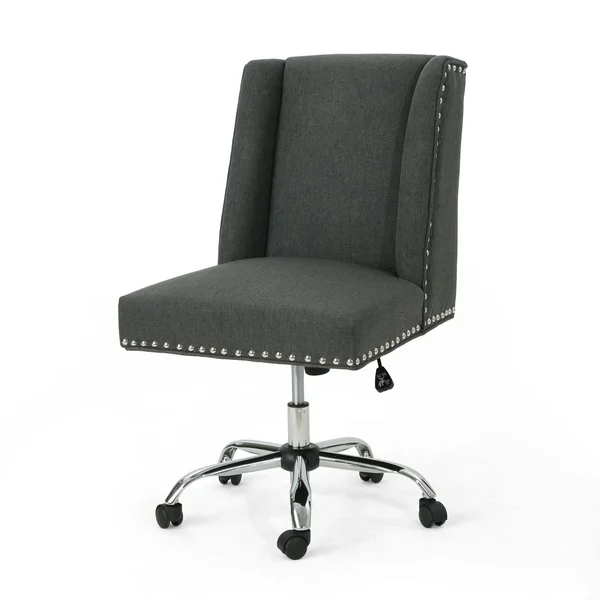 39.75x22 Gray and Silver Contemporary Home Office Desk Chair