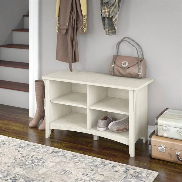 Pemberly Row Shoe Storage Bench - Antique White