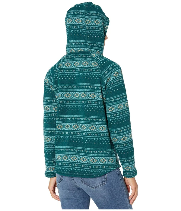 The North Face Women's Printed Crescent Hooded Pullover: Ponderosa Green Fair Isle Print2