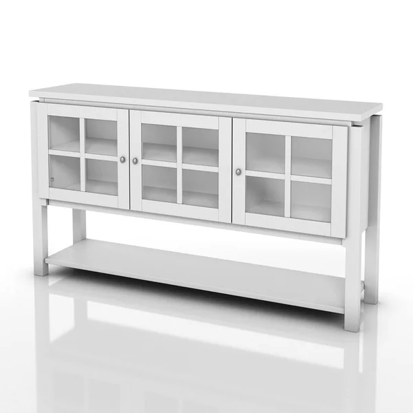 Carita Transitional Windowpane Cabinets Buffet White - HOMES: Inside + Out
