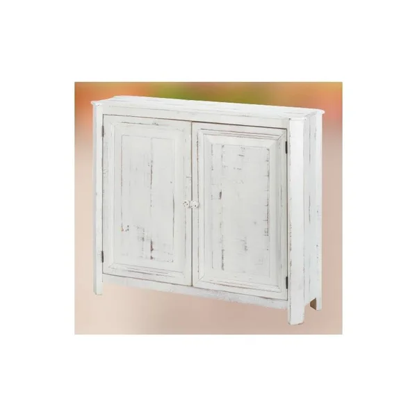 Luxury Living Loft 2-Door Credenza in White Distressed, ShopLadder