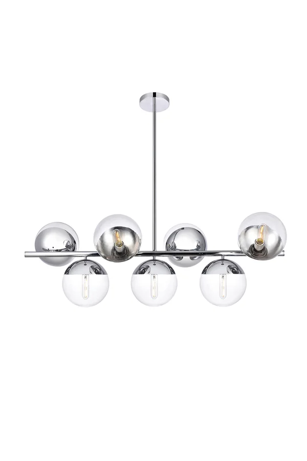 Elegant Eclipse 7-Light Chrome Pendant with Clear Glass LD6137C J16XC