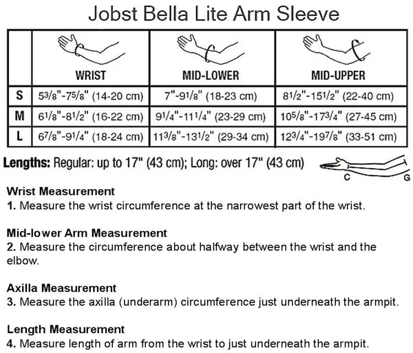 Jobst Bella Lite 20-30 mmHg Armsleeve Medium - Long, Black