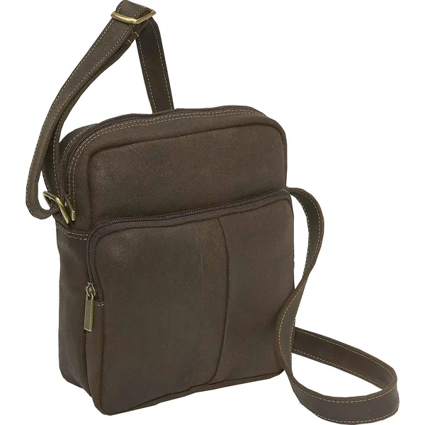 LeDonne Leather Distressed Leather Men's Day Bag Chocolate