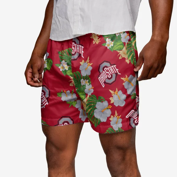 Ohio State Buckeyes Floral Swimming Trunks - Mens Size: 2XL