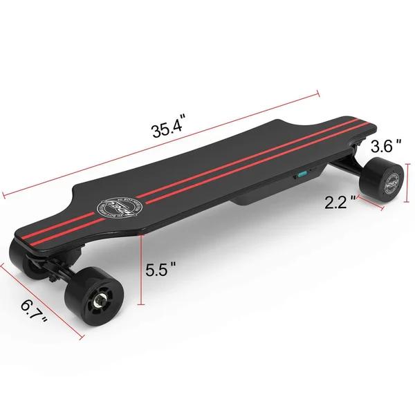 Hiboy S22 Electric Skateboard Dual Brushless Motor Longboard with 18.6mph Top Speed - 12.5Miles Range and Remote Control for Comm