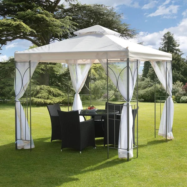 Suntime Polenza Cream Gazebo PA Coating Steel White Net, 98x22