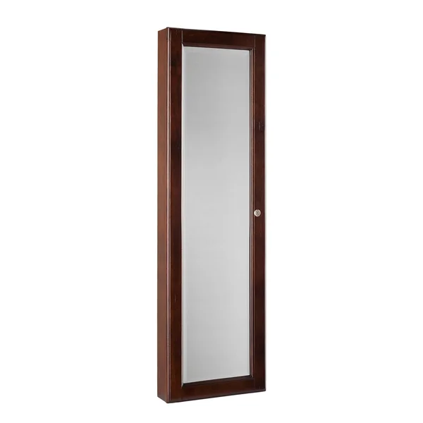 Copper Grove Galax Walnut Wall Mirror Jewelry Armoire