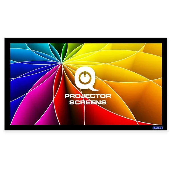 QualGear QG-PS-FF6-169-92-G 16:9 Fixed Frame Projector Screen, 92-inch High Contrast Gray 0.9 Gain