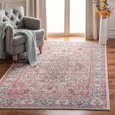 Gutierez Oriental Pink Area Rug Bungalow Rose Rug Size: Rectangle 9& x 12&