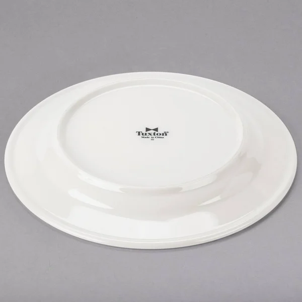 Tuxton YEA-102 Monterey 10 1/4x22 Embossed Plate - Eggshell - Ceramic
