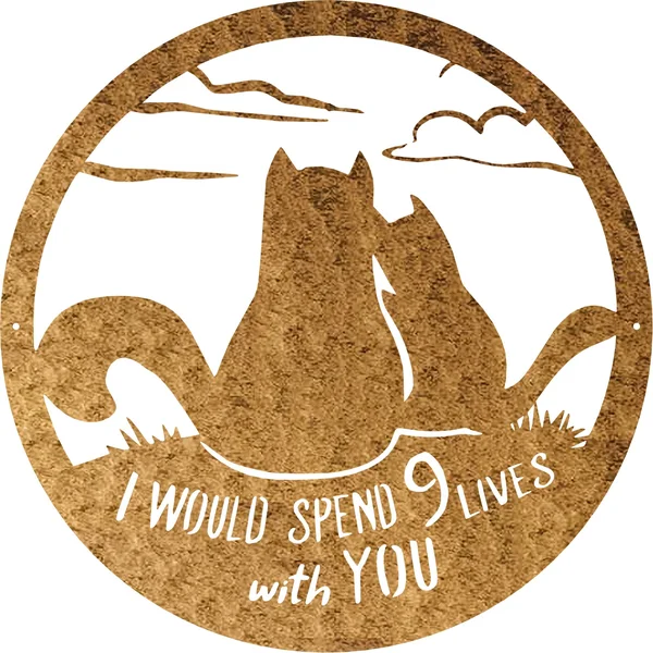 Cat 9 Lives - Metal Wall Art, 15x22 x 15x22, Hammer Silver
