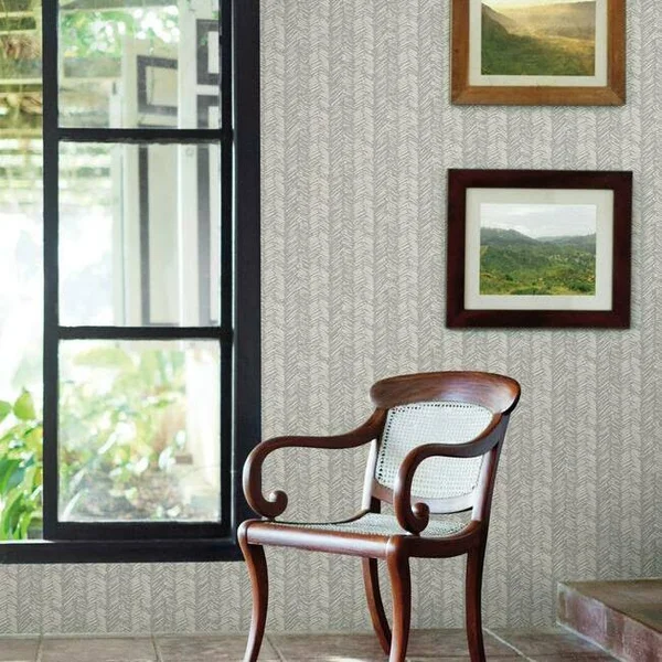 York TL1975 Gray Fractured Herrigbone Wallpaper