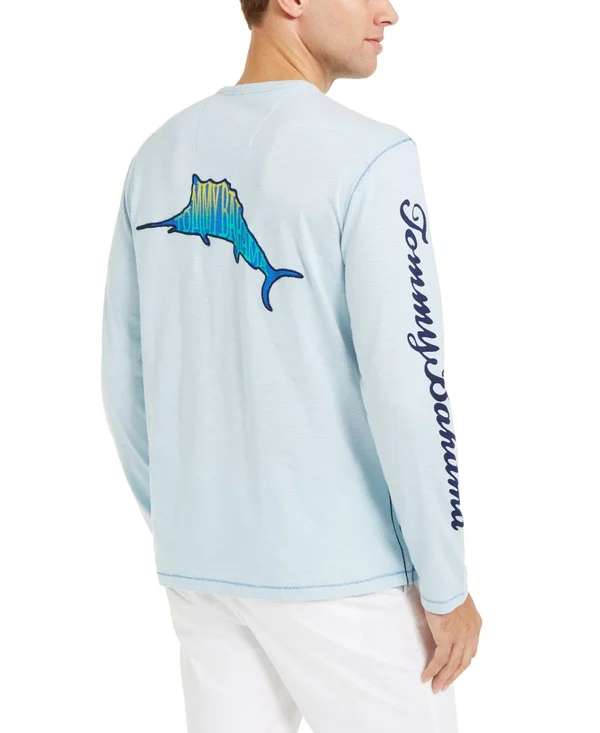 Tommy Bahama Arctic Ice Men's Long Sleeve Big Wave Marlin Lux T-Shirt