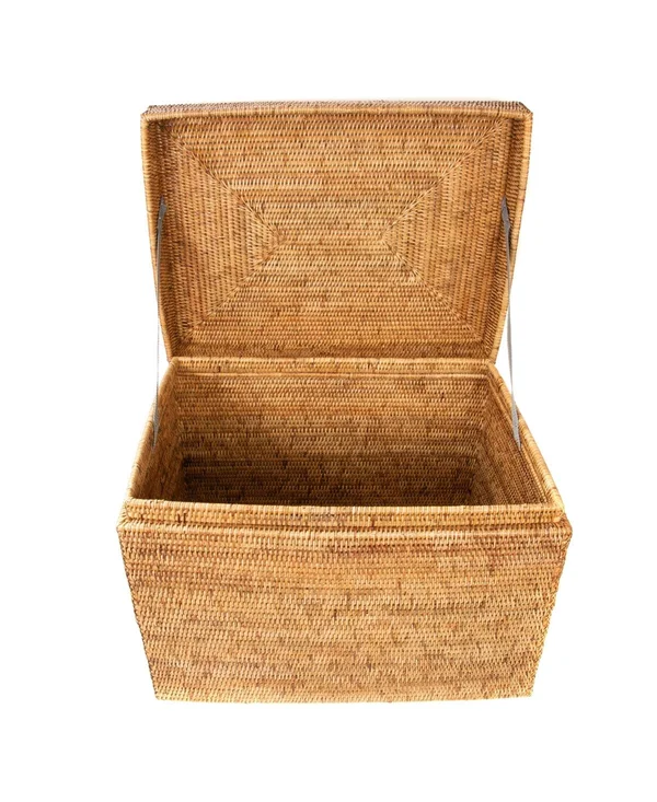 Artifacts Trading Rattan Medium Rectangular Hinged Trunk, Brown