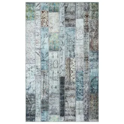 Demson Aqua/Black Indoor, Outdoor Area Rug Bungalow Rose Rug Size: Rectangle 4& x 5&11x22