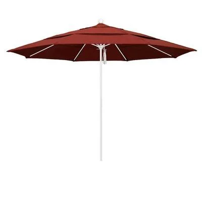 Benson 11' Market Umbrella Frame Color: Matted White, Fabric: Sunbrella AA Terracotta