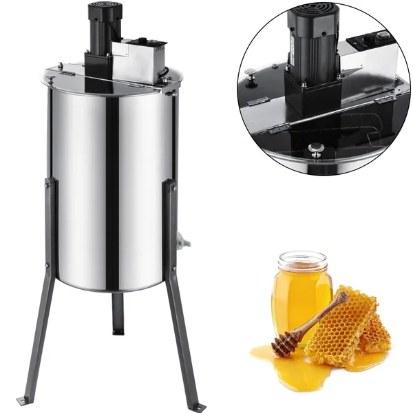 BestEquip Electric Honey Extractor 3 Frame Bee Extractor Stainless Steel Honey Spinner with Stand Beekeeping Equipment